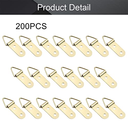 Image of MroMax 200PCS Ring Picture Frame Buckle 1.5 inch x 0.43 inchGold Tone Assortment Kit for Home Decoration Picture Frames Photo Hanging Solutions