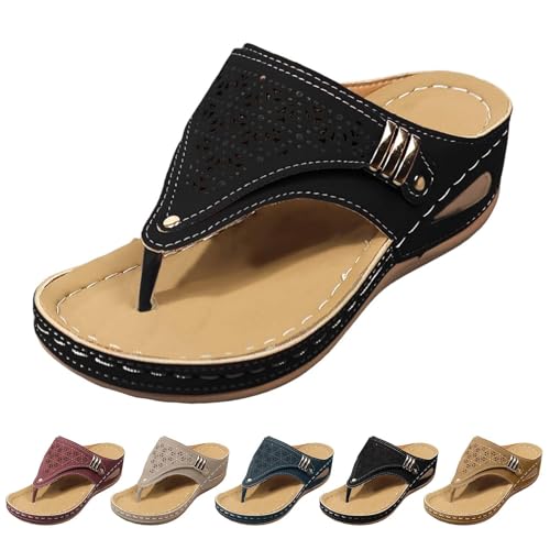 Generic Women's Orthopedic Arch Support Wedge Sandals, Casual Platform Slip On Open Toe Sandals, Unisex-Adults