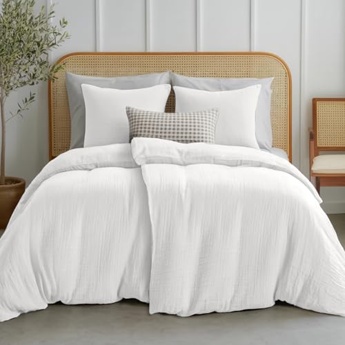 Dreamzie Musselin Bettwäsche 135x200 cm aus 100% Baumwolle – Bettwäsche Set mit 2 Bettbezüge und 2 â€¦ – Miniatur