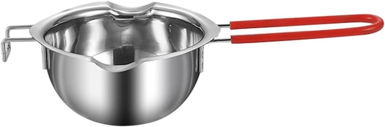 Heating Hot Pot, Baking Tool Safety Durable Long Handle Compact Lightweight Stainless Steel Melting Fondue Bowl for Chocolate Butter Cheese