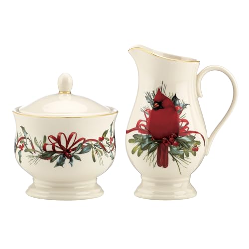 Lenox 847266 Winter Greetings Sugar & Creamer Set, Christmas & Holiday Hosting