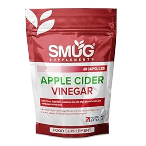 SMUG Supplements Apple Cider Vinegar Capsules – High Strength 1800mg Daily Serving – 60 Pills – an Effective Alternative to ACV Tablets and Gummies for Both Men and Women – Made in Britain