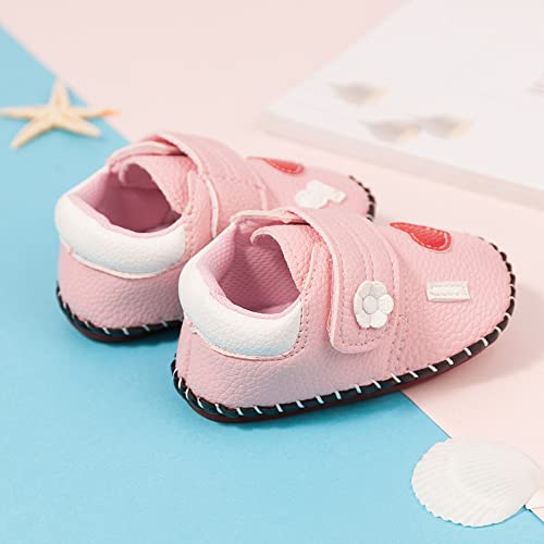 Image of HsdsBebe Baby Boys Girls Pu Leather Hard Bottom Walking Sneakers Toddler Rubber Sole First Walkers Infant Cartoon Slippers Crib Shoes