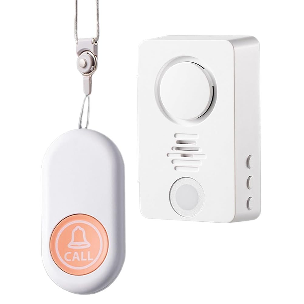 Jnchdghwa White Bedwetting Prevention For Kids Seniors, Bed Alarm, Smart Wireless Alert Bell, Rechargeable Caregiver Monitoring Device, Nighttime