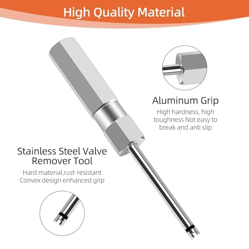Image of 2 Pcs Valve Core Removal Tool Set, Professional Screwdriver Tire Valve Stem Core Remover Tool, 4.3 Inch Heavy Duty Tire Valves Stem Remover & Installer for Schrader Valves Removal