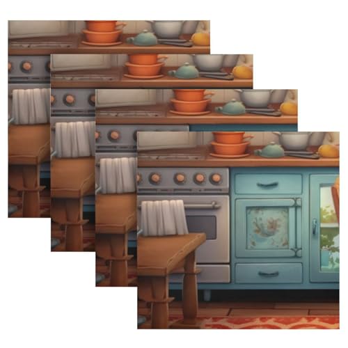 Servilletas de Tela Cuadradas Satinadas Juego x6 miniatura 5