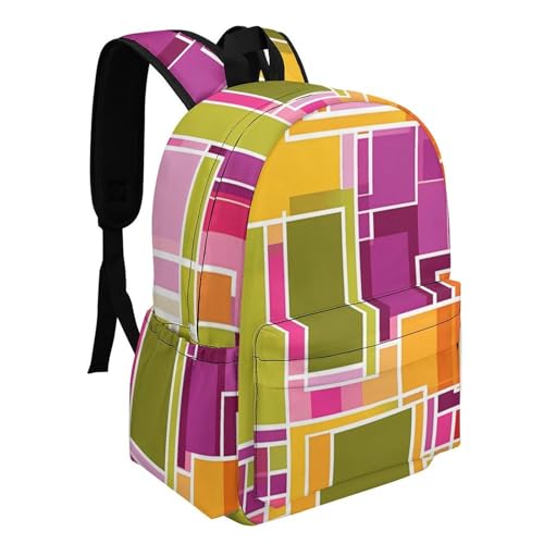 Colorful Geometric Funny Backpack Daily Casual Daypack Travel Mini Bag with Adjustable Strap Style-62