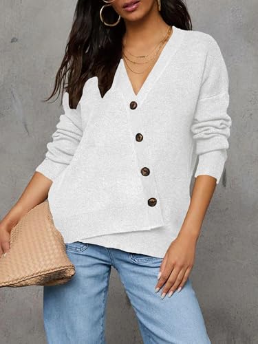 Womens 2025 Fall Casual Long Sleeve Open Front Button Sweaters Loose V Neck Knit Ribbed Cardigan Outerwears3