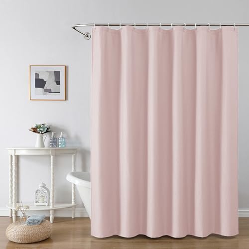 OWENIE Pink Shower Curtain for Bathroom 72x72 Inch 3D Embossed Textured Waffle Fabric Shower Curtains Soft Hotel Farmhouse Style Water Repellent Machine Washable Pink 72 W x 72 L