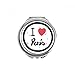 I Love Paris Words Pattern Hand Compact Mirror Round Portable Pocket Glass