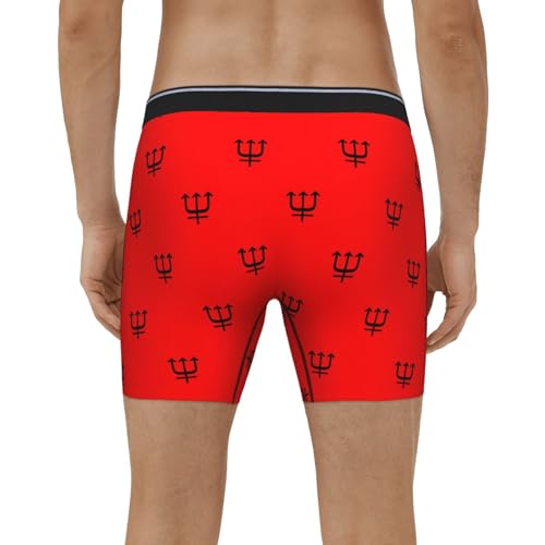 Devil Pattern Funny Men'S Long Leg Boxer Briefs Soft Breathable Quick Dry Underwear3