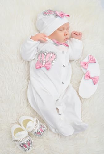 Lilax Baby Girl Newborn Jewels Layette 4 Piece Gift Set2