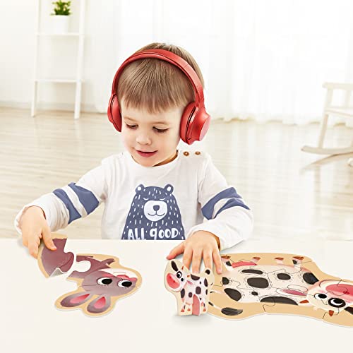Image of TOI 6 Packs Large Piece Toddler Jigsaw Puzzles for Kids Ages 2-4 - Farm