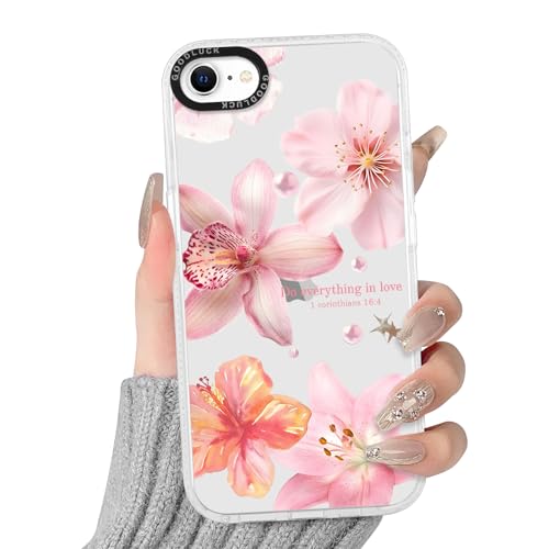 Yoedge Transparente Funda para iPhone 16e/SE 4/SE 2025, Aesthetic Flore Hibiscus Flower Motive Verano Dibujos Carcasa para Mujer, Silicona Parte Trasera de PC Case para iPhone SE 4 6,1