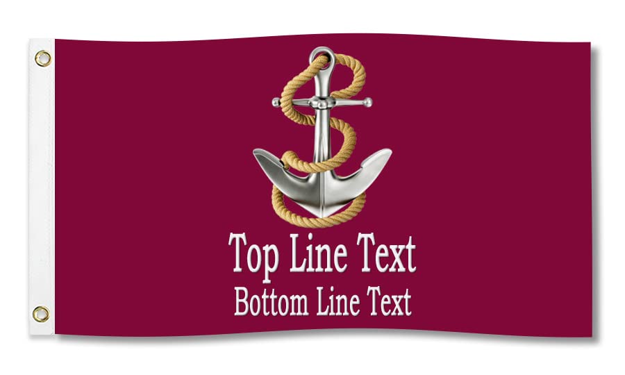 Product Image of the Personalized Boat Flag (Wine, 12x18)