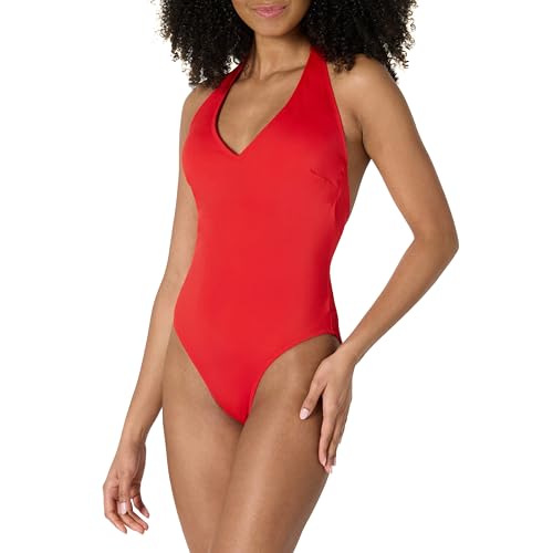 Costume con Scollo allAmericana Papavero Brillante 44 donna da bagno intero rosso