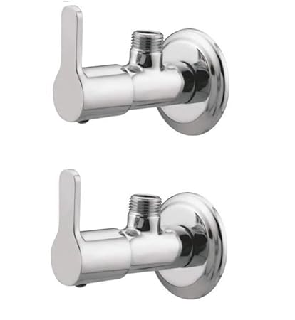 Oleanna Stainless Steel Flora with Wall Flange for Bathroom Kitchen Sink Bib Tap Faucet (Wall Mount Installation Type) Set of-2