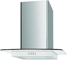 Cookology Essentials AEHFG60SS Extractor Hood 60cm - Flat Glass Chimney Cooker Hood - 3 Speeds - 332 m3/hr Air Flow - 2 LED Lights - Energy Rating A - Aluminium Grease Filter - Stainless Steel