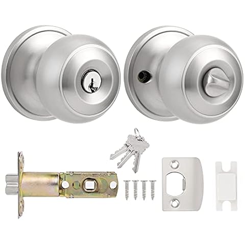 Probrico Satin Nickel Keyed Entry Door Knob Cover