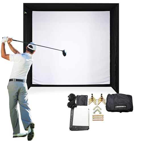 The Indoor Golf Shop DIY Golf Simulator Enclosure - Easy-Setup Golf Simulators for Home - Includes Impact Golf Screen, Enclosure Surround, Protective Padding - Poles Not Included - 8’4” x 8’4” x 5’