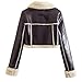 Prime Deal Women Leather Jacket Faux Fur Moto Jacket Thicken Fleece Lined Parka Winter Shearling Fluffy Coat Cropped Bomber Jacket