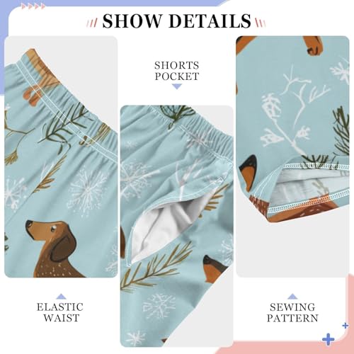 ZZXXB Dachshund and Trees Boys Long Pants Soft Trousers Elastic Waist Kids Lounge Bottoms with Pockets S-XL4