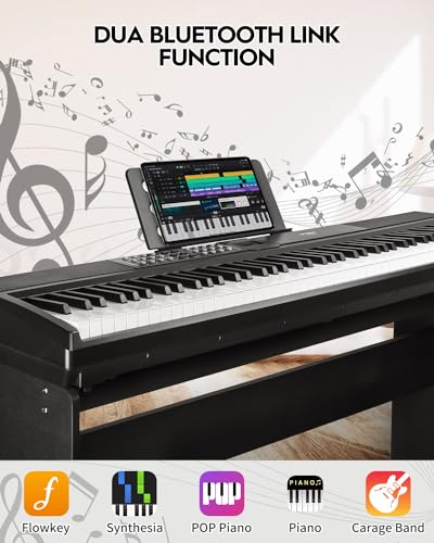 Image of STRICH 88 Keys Weighted Keyboard Piano with Stand & Sustain Pedal, Hammer-Action Digital Piano, Full-size Electric Piano Keyboard Supports USB-MIDI /Wireless Connect, 15Wx2 Built-In Speakers, SDP-120