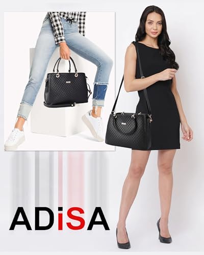 Image of ADISA quilted handbag shoulder bag for women and girls with detachable sling belt (AD4077)