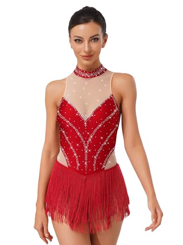 Alvivi Damen Latein Tanzkleid Glitzer...