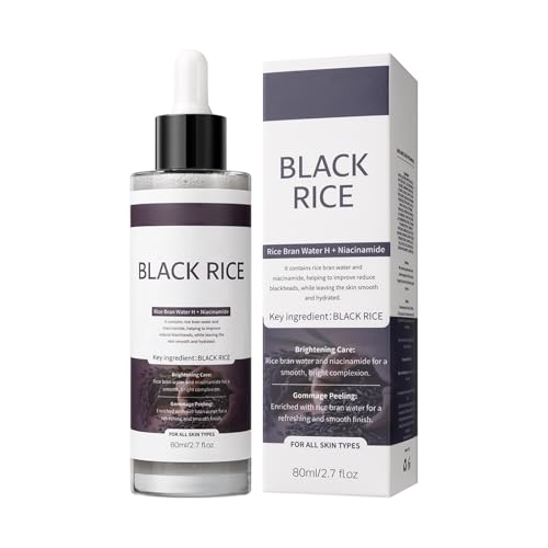 Peel Shot Glow Negro/Ampolla de Arroz Blanco, Exfoliantes Faciales de Arroz, Eliminador de Puntos Negros De Arroz, Exfoliante Facial y Corporal Para Eliminar Células Muertas 80ml (Black Rice, 80ml)