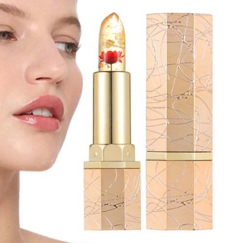 Pintalabios de Color Cambiante,Bálsamo Labial en Gel Hidratante con Flor - Barra De Labios De Nutrición Profunda Hidratante Para Mujeres Y Jóvenes
