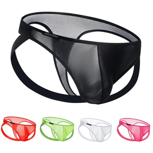 Cambkatl Men's PU Faux Leather Underwear Shorts Jock Strap Underpants Sexy Athletic Supporter Briefs2