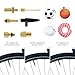 Tobefore Ball Pump Adapter with DV/SV/AV Valve Adapters, Ball Pump Needle, Brass& ABS Tapered Inflatable Nozzles for Bike Valve Adapter, Ball Pump, Inflatable Equipment 6PCS