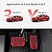 Alieemo 2PCS Aluminum Car Accelerator Pedal Covers, Vehicle Foot Pedal Pads Set, Non Slip Performance Automotive Brake Foot Rest Pedal Extenders Replacement Compatible with Model 3 Model Y (Red)