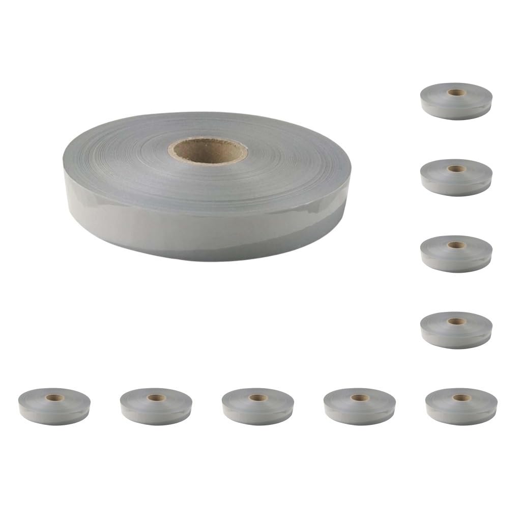 Lot de 10 bandes réfléchissantes thermocollantes en vinyle pour vêtements 10 mm