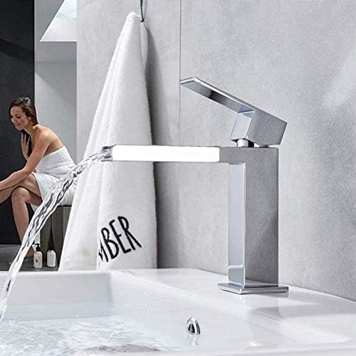 Mitigeur laiton chrome eau chaude et froide avec bec cascade long