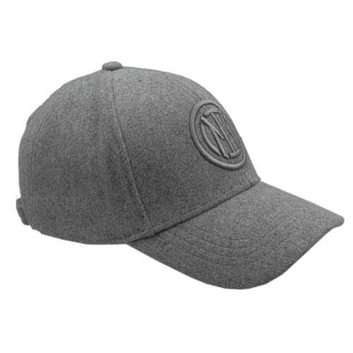 Chapeau baseball feutre gris Inter 153505, casquette ajustable classique de couleur grise - 2