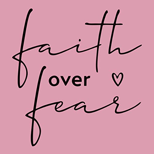 Image of Women's Regular Fit Faith Over Fear Cotton Printed Round Neck Half Sleeves Multicolour T Shirt. Pooplu, Trending, Text, Quotes Tshirts