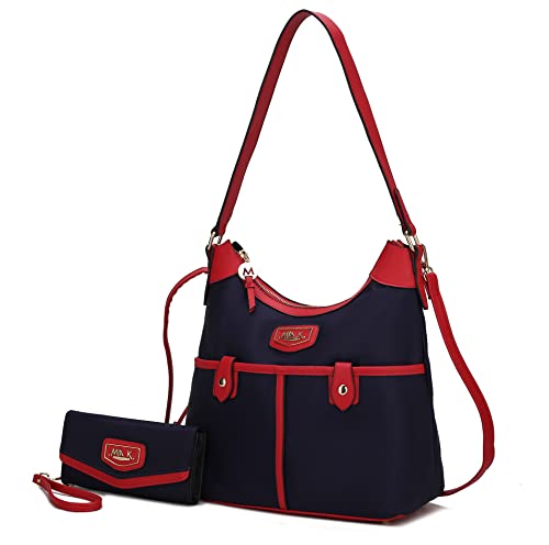 Image of MKF Collection Shoulder Bag for Women, Nylon Handbag Purse, Top-Handle Hobo Bag And Wallet