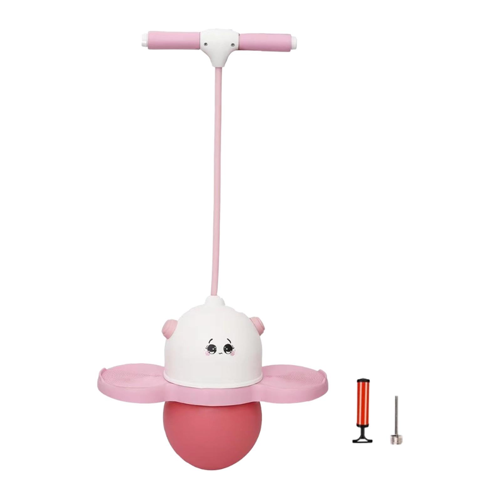 Kids Pogo Ball Sprungspielzeug mit Griff Kinder Hüpfball mit Licht Anti Rutsch Balance Cartoon Trainingsspiel für Jungen Wo