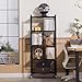 DEANIC 5-Shelf Folding Bookcase with Wheels, Rolling Bookshelf Heavy Duty Storage Shelves, Freestanding Metal Wire Shelving Unit for Living Room, Office, Kitchen, Basement, Pantry (Black)