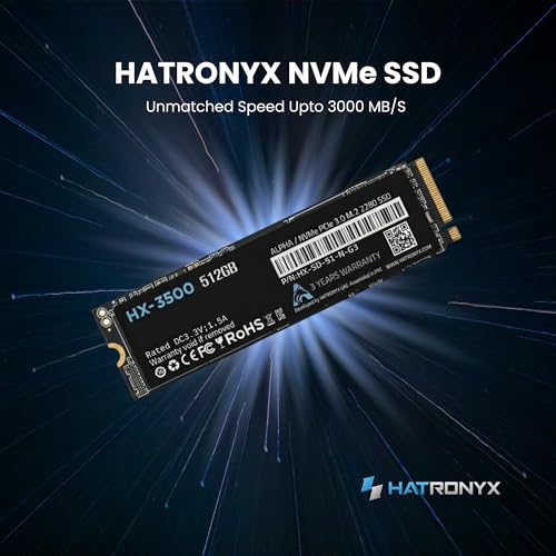 Image of Alpha HX-3500 512GB NVMe M.2 SSD 2280 | PCIe Gen 3x4 Internal SSD with Micron 3D TLC NAND | Up to 3400MB /s Read & 2600MB /s Write | High Speed SSD for Gaming | 3+3 Years Extended Warranty