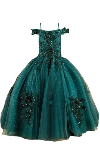 Sparkly Sequin Appliques Girls Special Occasion Dresses Size 6 Cold Shoulder Pageant Dress for Kids 2025
