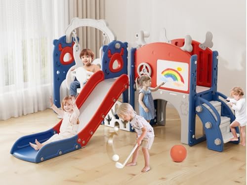 XJD 13-in-1 Toddler Slide and Swing Set, Kids Slide for Toddlers Age 1+