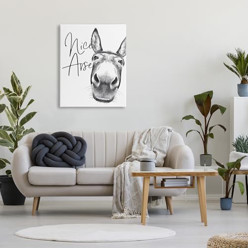 Image of Stupell Industries 'Donkey Bathroom Humor', Canvas Art, 30 x 40 Inches, Easy to Hang and Sturdy, Made in USA, by Lettered and Lined