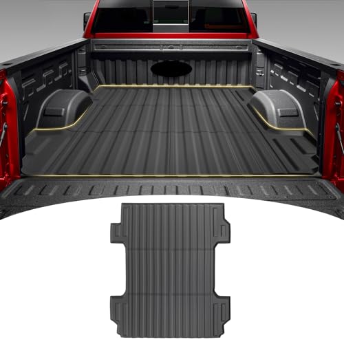 JTYZSM Truck Bed Mat for 2020-2025 2026 Chevy Chevrolet Silverado/GMC Sierra 2500 3500HD 6.8FT Bed Liner All Weather Protection Bed Cargo Mat Pickup Car Accessories(Not fit Factory 5th Wheel System)