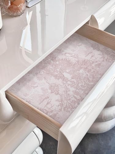 Image of Wallpaper Peel and Stick Toile de Jouy Wallpaper, Pink, Pastoral Scene Pattern, French Country Style, Decorative Wall Covering Home Decor Vinyl Shelf Adhesive 16.5&87inch