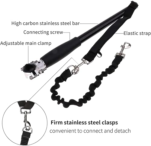 Fahrradleine für Hunde,Freihändiges Hunde Fahrrad Trainingsleine für Training, Joggen, Radfahren und Outdoor, Sicher Mit Haustieren Einfache Installation und Demontage 42.5cm