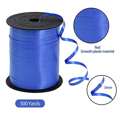 Toniful 500 Yards Blue Crimped Curling Ribbon Shiny Metallic Ribbon-Balloon String Roll Gift Wrapping Ribbon For Art&Craft Decor And Bows Florist Flowers Birthday Gifts #TOP1