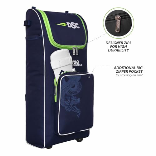 Image of DSC Evoq Duffle Wheelie Cricket Kit Bag with Wheels - Large Capacity Sports Equipment Travel Bag for Players